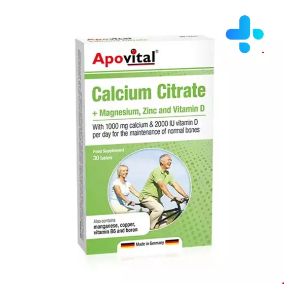 Apovital Calcium Citrate and Magnesium Zinc and Vitamin D 30 Tablet 