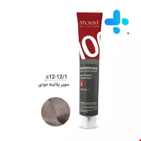 رنگ مو سری هایلایت آتوسا 100 میلی لیتری 12.1 (سوپر پلاتینه دودی)