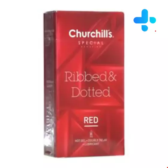 Churchills Red Ribbed And Dotted Condom