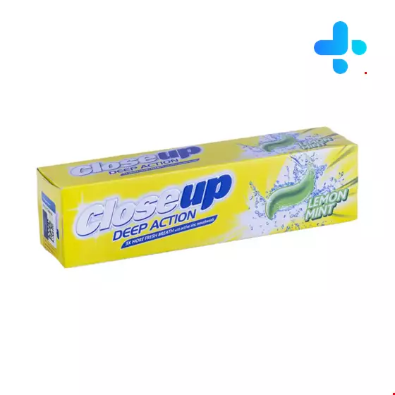 Deep Action Lemon Mint Twist Toothpaste Closeup