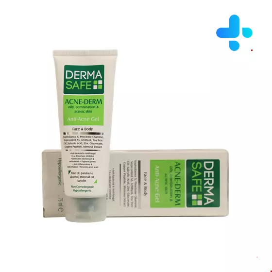 Derma Safe Acne Derm Anti Acne Gel For Oily, Combination & Acneic Skin 75 ml