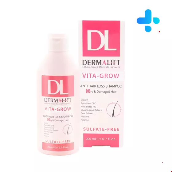 Dermalift Vita-Grow Anti Hair Loss For Dry & Damaged Hair 200 ml Shampoo