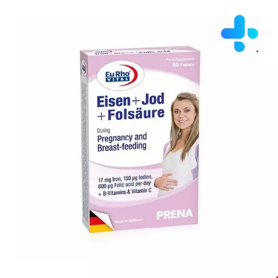 Eisen and Iodine and Folic Acid  EuRhovital 60 Tablet