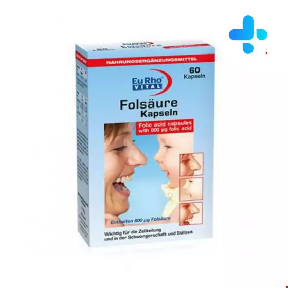 EuRho Vital Folic Acid 800mcg 60 Capsule