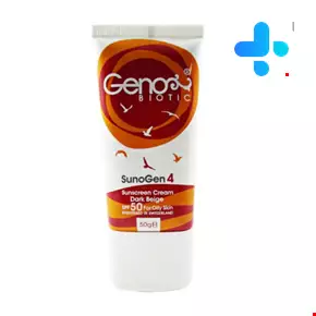 کرم ضد آفتاب ژنوبایوتیک SPF50 بژ تیره مناسب پوست های چرب و مختلط 50 گرم