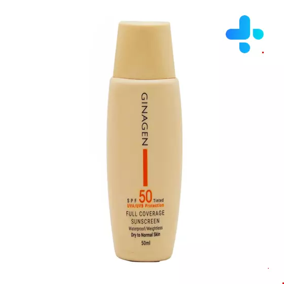Ginagen Tinted Sunscreen Cream SPF50 For Normal To Dry Skin 50 Ml