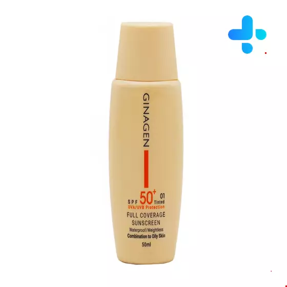 Ginagen Tinted Sunscreen Cream SPF50 For Oily And Combination Skin 50 Ml