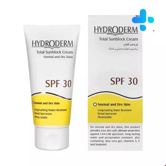 Hydroderm Total sunblock SPF30 Tinted For Normal And Sensitive Skins 50ml Cream