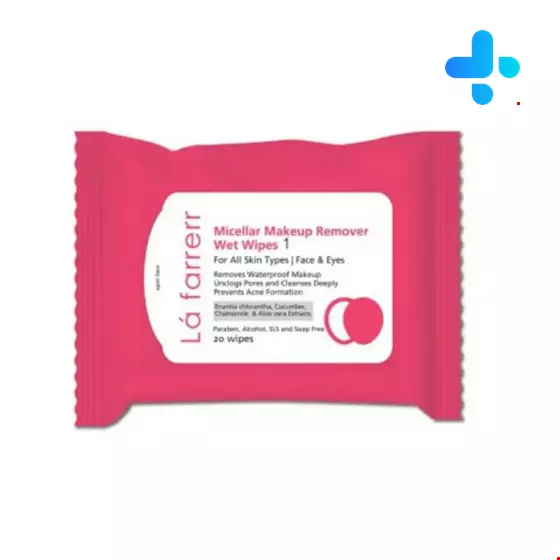 La farrerr Face And Eyes Micellar Makeup Remover Wet Wipes 1 For All Skin Types 20 Wipes