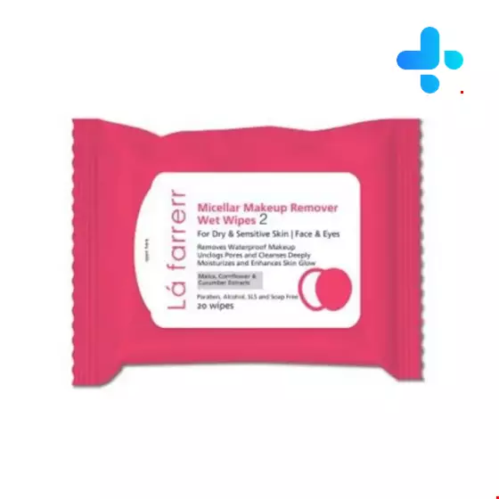 La farrerr Face And Eyes Micellar Makeup Remover Wet Wipes 2 For Dry And Sensitive Skin 20 Wipes