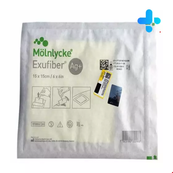 Molnlycke Exufiber Ag+ 15*15 cm foam
