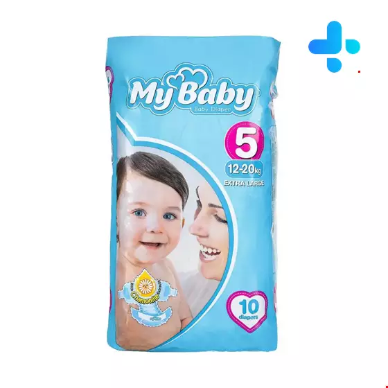 My baby sxtra larg size 5 baby 10 diapers