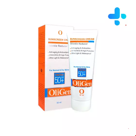Oligen Anti Age Sunscreen Cream Tinted SPF50 For Normal and Dry Skin 50 Ml 