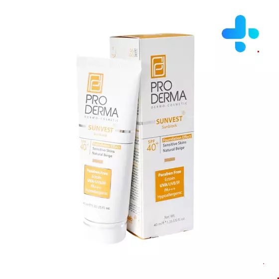 ProDerma Sunvest Sunblock SPF40 Foundation Effect Sensitive Skins 40 ml
