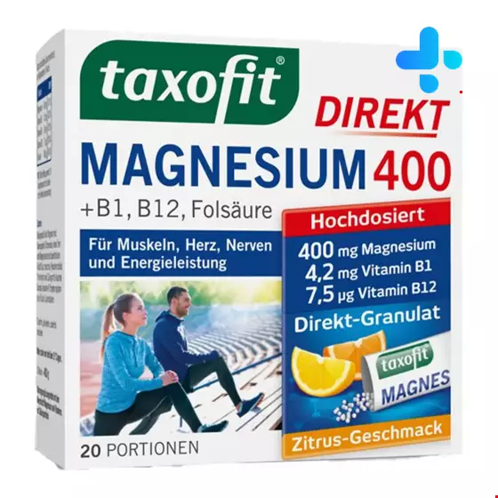 Taxofit Magnesium Direkt 400 Powder 20 PCS