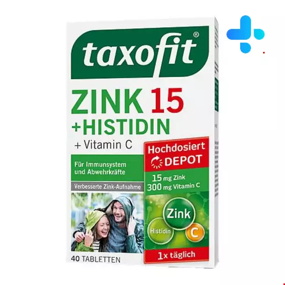 Taxofit Zink 15 Plus Histidin Plus Vitamin C 40 Tablet