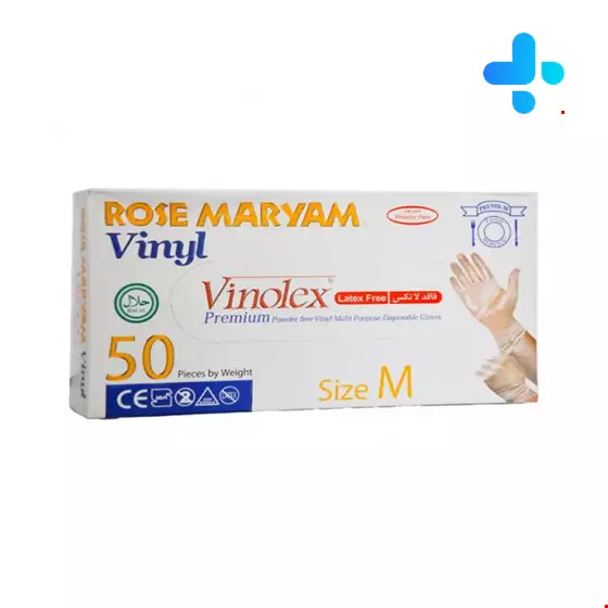 Vinolex Examination Gloves M 50 Rose Maryam
