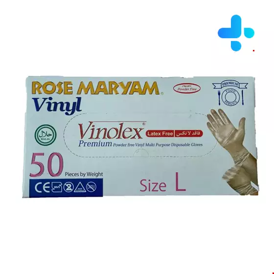 Vinolex Examination Gloves Saize L 50 Rose Maryam