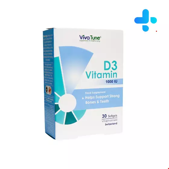 Vitamin D3 1000 IU 30 Soft Gel VivaTune
