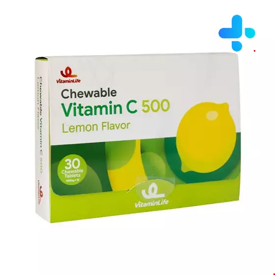 Vitamin Life Chewable Vitamin C 500 mg  Lemon Flavor 30 Tabs