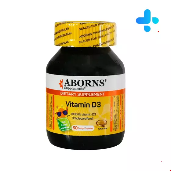 Aborns Vitamin D3 1000 IU 50 Softgel