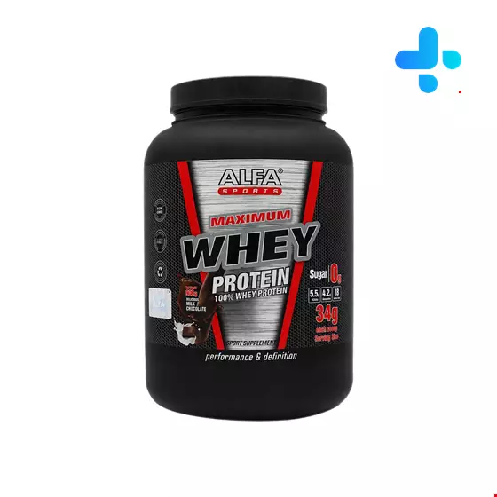 Alfa Sports Maximum Whey Protein Powder Chocolate flavore 908 gr