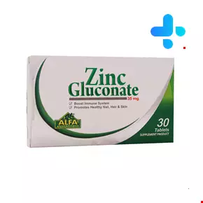 قرص زینک گلوکونات ۳۵ میلی گرم آلفا ویتامینز ۳۰ عددی