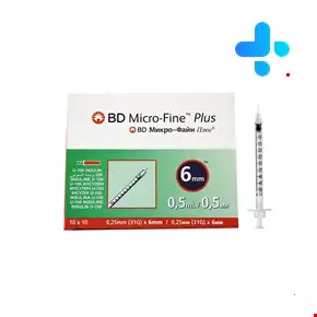 سرنگ انسولین بی دی مدل میکرو فاین حجم 0.5 میلی لیتری 10عددی