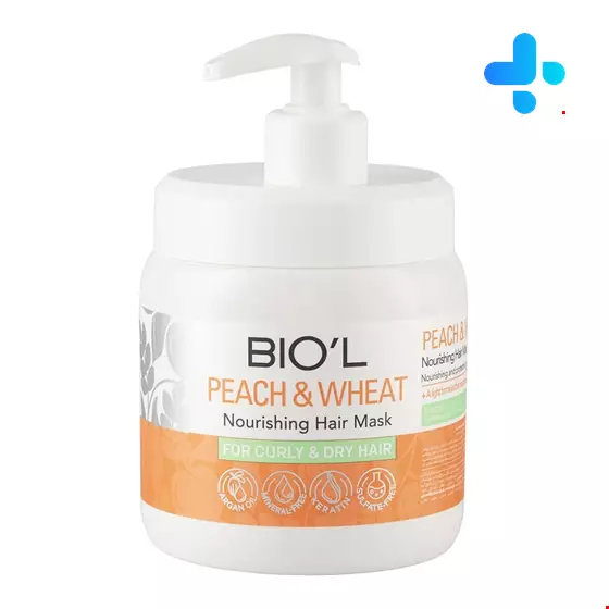 Biol Hair Mask Extract Peach And Wheat for Dry and Curly Hair 500 ml