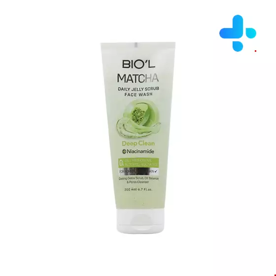 Biol Matcha Scrub Face Wash Gel 200 ml