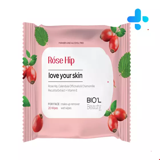 Biol Rose Hip Wipes For All skin Types 20 wipes