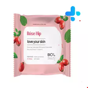 Biol Rose Hip Wipes For All skin Types 20 wipes