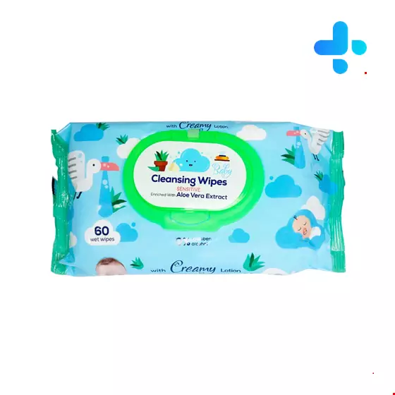 Canvas Baby Cleaning Wipes Containing Aloe Vera Extract 60 Pcs