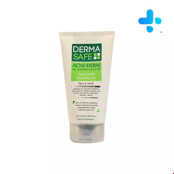 Derma Safe Acne Derm Deep Facial Cleansing Gel For Oily, Combination & Acneic Skin 150 ml