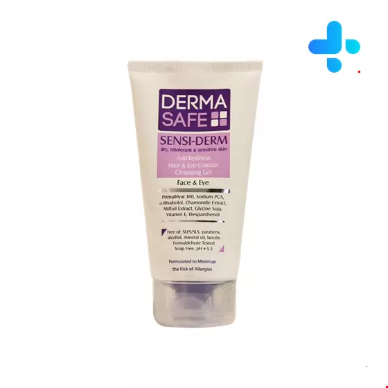 DermaSafe Sensi Derm Cleansing Gel Anti Redness Face & Eye Contour For Dry, Intolerant & Sensitive Skin 150 Ml