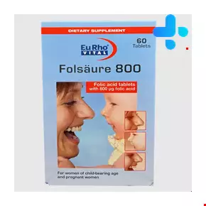 قرص فولیک اسید 800 میکرو گرم یورو ویتال 60 عددی
