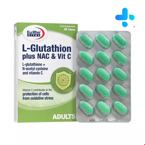 Eurho Vital L Glutathion Plus NAC And Vitamin C  30 Tabs