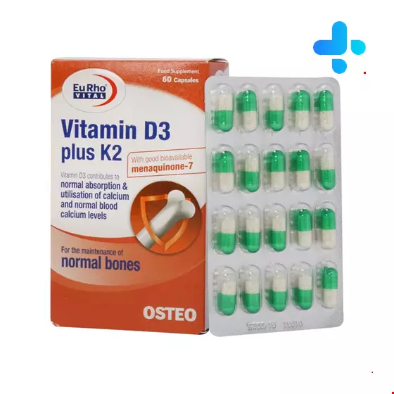 Eurho Vital Vitamin D3 1000 IU K2 60 Capsules