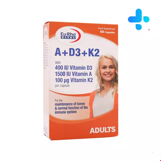 EurhoVital A D3 K2 Vitamins 60 Capsules