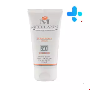 کرم ضد آفتاب SPF50 رنگ بژ روشن مناسب پوست های معمولی و خشک مدیلن 50 میلی لیتری