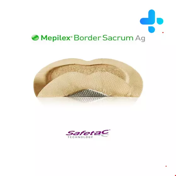Mepilex Border Sacrum Ag Adhesive Silver Foam Dressing