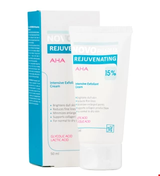 تصویر کرم لایه بردار AHA 15 درصد نووفارما مای 50 میلی لیتری 