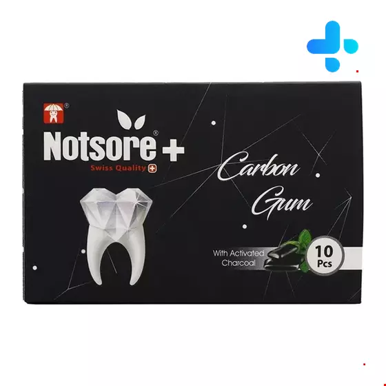 Notsore Sugar Free Carbon Chewing Gum 10 Pcs