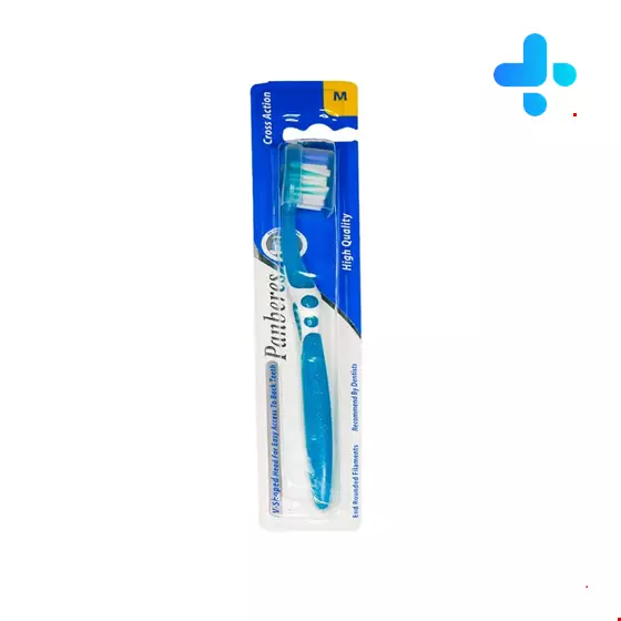 Panberes Cross Action Toothbrush With Medium Brush 1 PCS