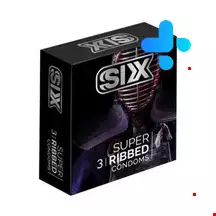 SIX Super Ribbed Condom 3 Packs