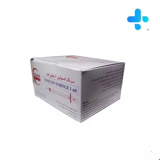  Soha One ml insulin syringe with needle attached 100 Pcs