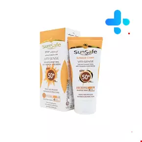 کرم ضد آفتاب +SPF50 مناسب پوست حساس بژ طبیعی سان سیف ۵۰ میلی لیتری