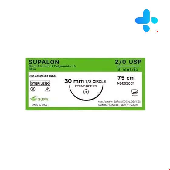 Supalon Non Absorbable Suture Reverse Cutting 2/0